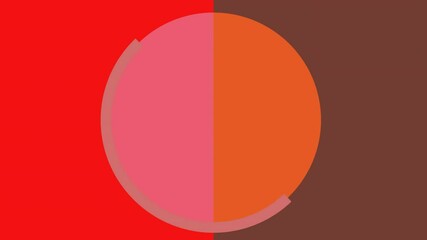 Poster - Animation of pink and orange circle moving on red and brown background