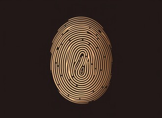 Poster - Logo of a brown Fingerprint 