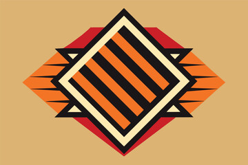 Aufkleber - Colorful geometric abstract design featuring a symmetrical star shape and vibrant color palette on a warm background