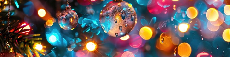 Poster - raindrops on the glowing decoration