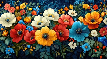 Canvas Print - Vibrant Floral Tapestry