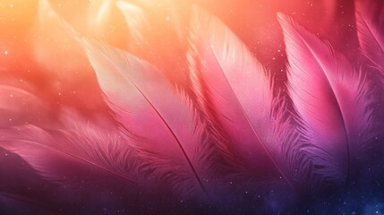 Wall Mural - Pink Feathers in Soft Light