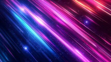 Wall Mural - Cosmic Neon Streaks Pink Blue Light Trails Futuristic Abstract Art