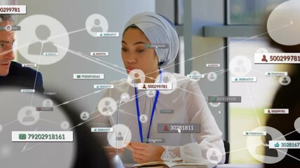 Poster - Animation of network of connections over diverse colleagues at meeting in office