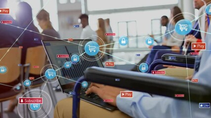 Poster - Animation of network of connections over diverse colleagues at meeting in office