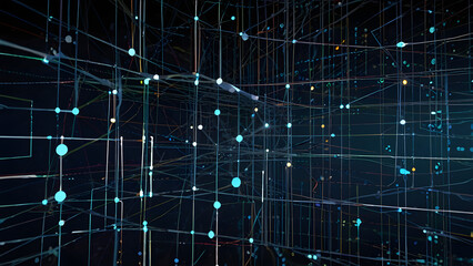 Poster - Digital Background: Can be used to describe network capabilities, technical courses, digital repositories, science and education, and more generative ai