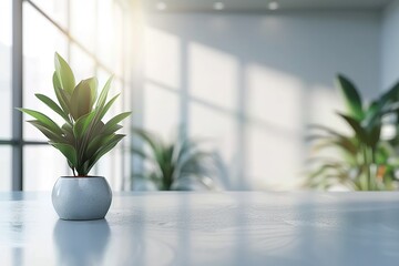 Wall Mural - Indoor Plant on a Table by a Window