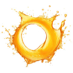 Wall Mural - orange juice splash isolated on transparent white background, clipping path