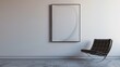 © Fuji - Modern Interior Design: Minimalist Living Room with Black Leather Chair and Abstract Artwork