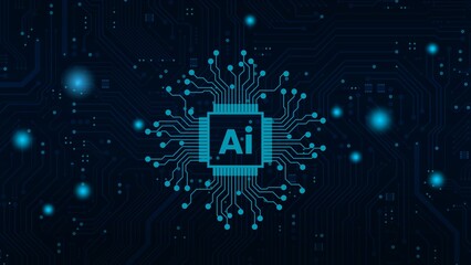 Artificial intelligence background with circuit board