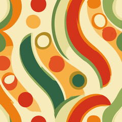 Abstract Geometric Pattern Artwork. Retro colors and white background.