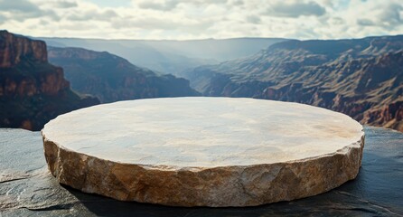 Sticker - Dramatic mountain landscape with stone platform