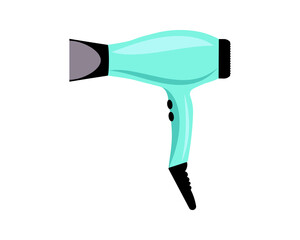 Hair dryer Line Icon fashion hairdryer of hairdresser to blow-dry and electric hair-dryer blower. Barber styling appliance. Vector cartoon illustration