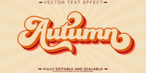 Autumn text effect, editable season and leaf text style