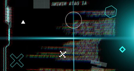 Poster - Animation of shapes moving over data processing