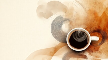 Coffee Euphoria: Abstract Textured Background with Warm Browns and Creams for Coffee Poster Design