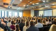 © Felippe Lopes - A large group of people attending a business conference.
