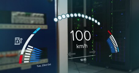 Aufkleber - animation of car panel over server room