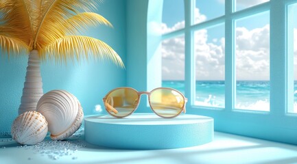 Sticker - Summer Sunglasses with Ocean View