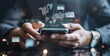 © Bit - Online banking, internet payment, e-transaction, financial technology concept. Woman using mobile phone for e-payment via mobile banking with financial technology, e-wallet and currency exchange.