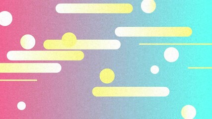 Poster - animation of yellow shapes over colourful background
