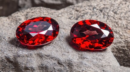 Sticker - Red Gemstones on Rough Stone   Gemology  Jewelry Making  Luxury