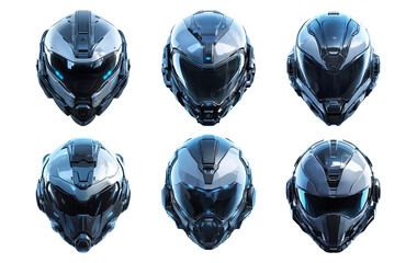 set of science fiction helmet