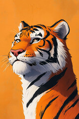 Wall Mural - A minimalistic humoristic tiger