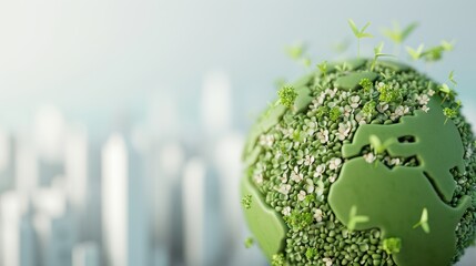 Poster - an artistic interpretation of sustainable development challenges and solutions, emphasizing the impo