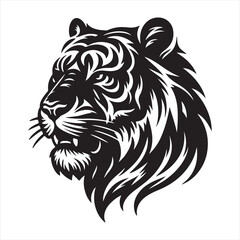 Wall Mural - tiger head silhouette vector