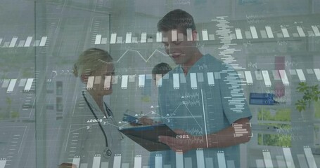 Poster - Animation of financial data processing over diverse doctors