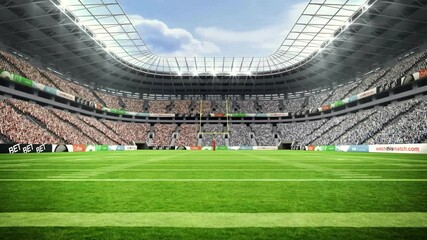 Poster - Animation of confetti falling over empty stadium