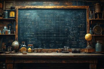 Poster - A giant chalkboard where various pieces of data are written and then erased to reveal new information continuously. Concept of transient and interactive information.