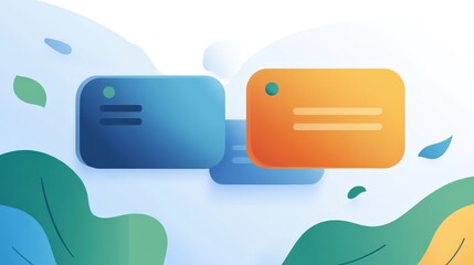 Poster - Modern Minimalist Community Interaction Concept with Chat Bubbles and Calendar Icon