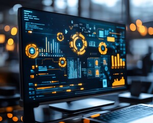 Poster - Advanced global marketing automation software with a focus on CRM integration, digital processes, and automated business systems in a dynamic, techdriven environment