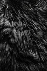 Wall Mural - An abstract background with a black fur texture creates a soft and tactile visual effect.