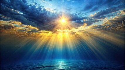 Wall Mural - surface, tranquil, shining, serene, mesmerizing, sea, cut, horizon, tilted, through, a stunning imag