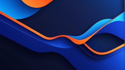 Minimal geometric background. Dynamic blue shapes composition with orange lines. Abstract background modern hipster futuristic graphic. Vector abstract background texture design, bright poster, banner