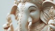 © Who is Santi - A lifelike 3D close-up of Lord Ganesha's face, showing a warm, benevolent smile, with the delicate rendering of his trunk's curves and the detailed embellishments of his crown,