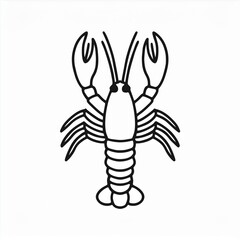 lobster black icon isolated on white