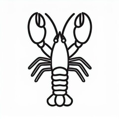 lobster black icon isolated on white