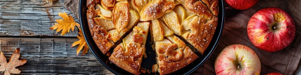 Wall Mural - Polish apple cake served.