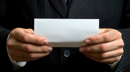 manâ€™s hands, holding a meeting agenda, close-up, soft focus background