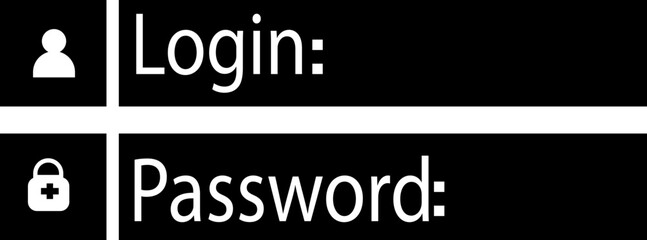 Poster - Login and Password Flat icon. login access secret private password. Modern Sign in and Register page design concept. Typing and entering password of social media isolated on transparent background.