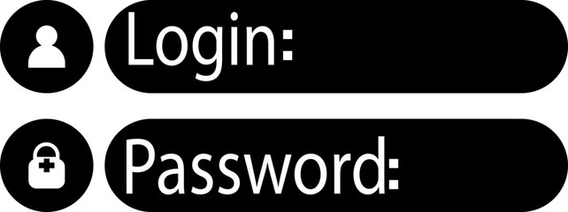 Poster - Login and Password Flat icon. login access secret private password. Modern Sign in and Register page design concept. Typing and entering password of social media isolated on transparent background.