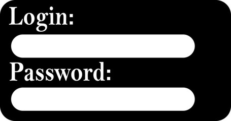 Poster - Login and Password Flat icon. login access secret private password. Modern Sign in and Register page design concept. Typing and entering password of social media isolated on transparent background.