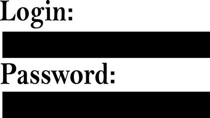 Poster - Login and Password Flat icon. login access secret private password. Modern Sign in and Register page design concept. Typing and entering password of social media isolated on transparent background.