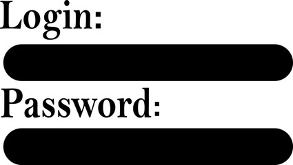 Poster - Login and Password Flat icon. login access secret private password. Modern Sign in and Register page design concept. Typing and entering password of social media isolated on transparent background.