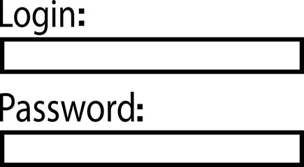 Poster - Login and Password Line icon. login access secret private password. Modern Sign in and Register page design concept. Typing and entering password of social media isolated on transparent background.
