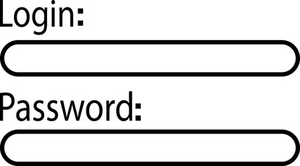 Poster - Login and Password Line icon. login access secret private password. Modern Sign in and Register page design concept. Typing and entering password of social media isolated on transparent background.
